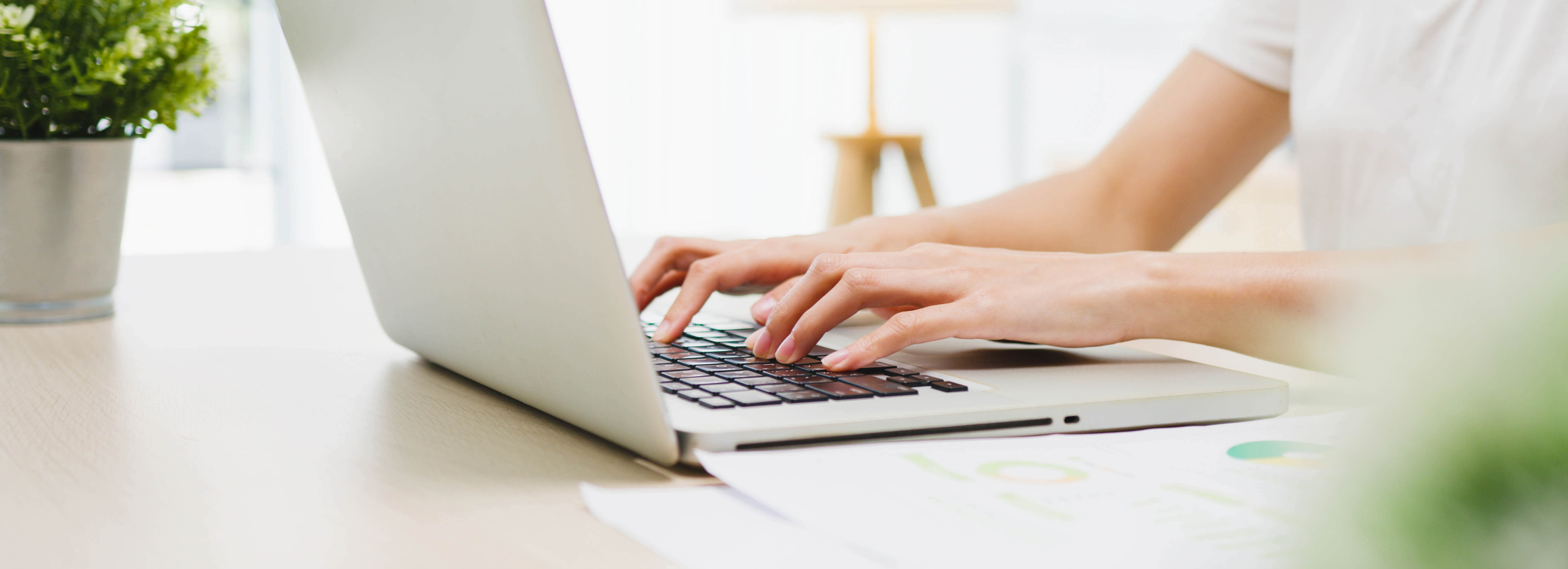 Young businesswoman using the laptop for working.