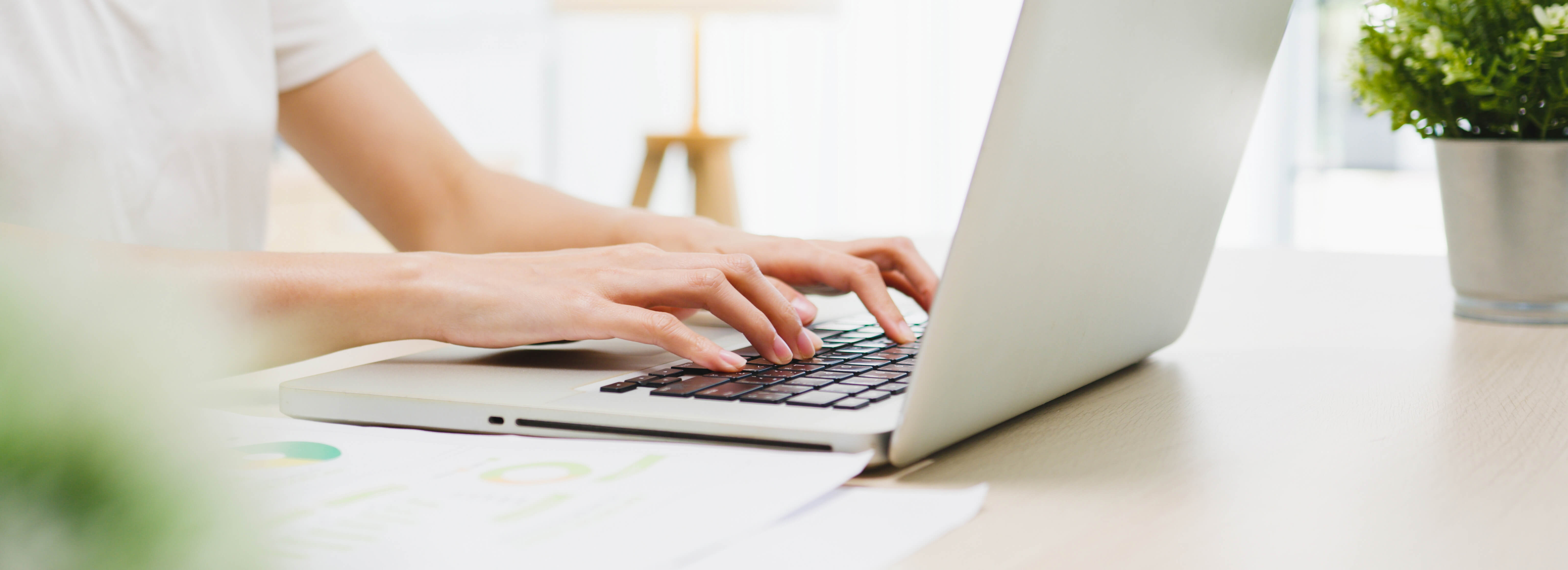 Young businesswoman using the laptop for working.